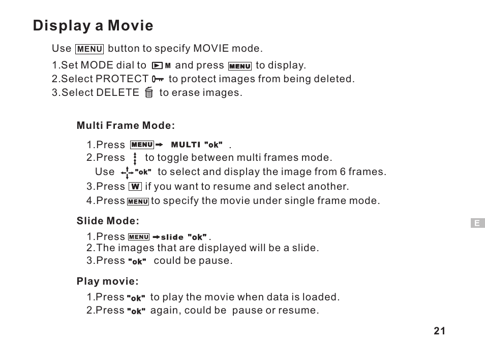 Display a movie | Argus Camera DC3550 User Manual | Page 25 / 89
