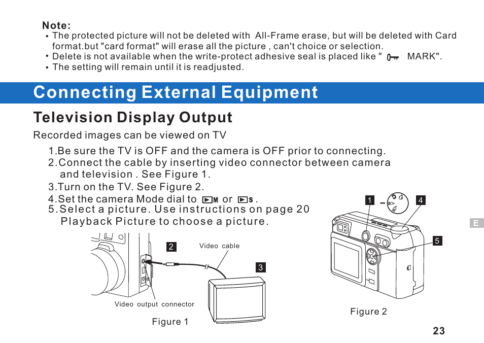 Connecting external equipment, Television display output | Argus Camera DC3550 User Manual | Page 27 / 89