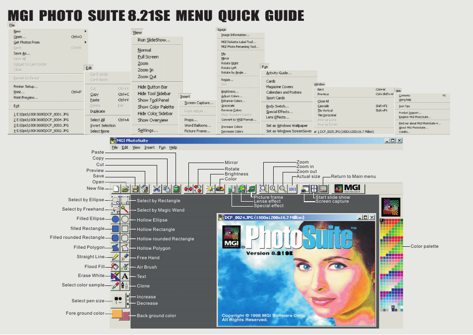 Mgi photo suite 8.21se menu quick guide | Argus Camera DC3550 User Manual | Page 87 / 89