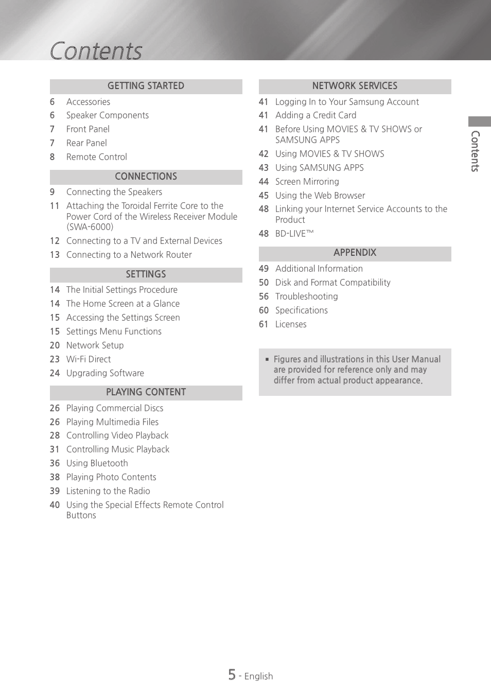 Samsung HT-H6500WM-ZA User Manual | Page 5 / 63