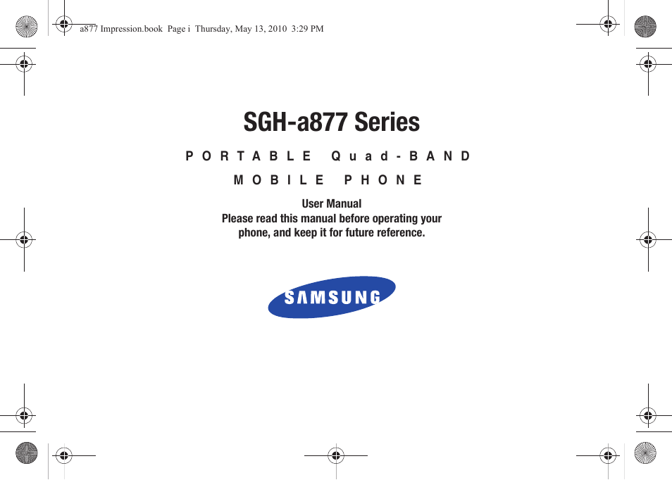 Samsung SGH-A877RBZATT User Manual | 230 pages