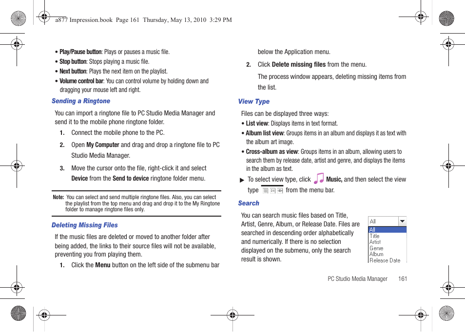 Samsung SGH-A877RBZATT User Manual | Page 165 / 230