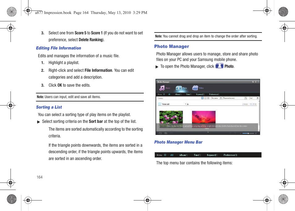 Photo manager | Samsung SGH-A877RBZATT User Manual | Page 168 / 230