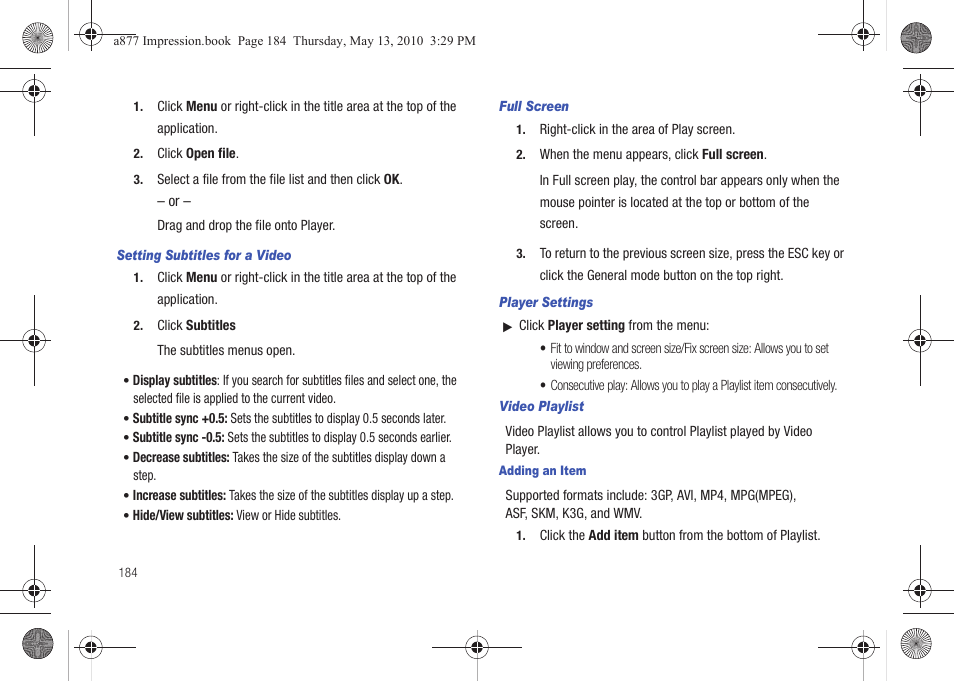 Samsung SGH-A877RBZATT User Manual | Page 188 / 230