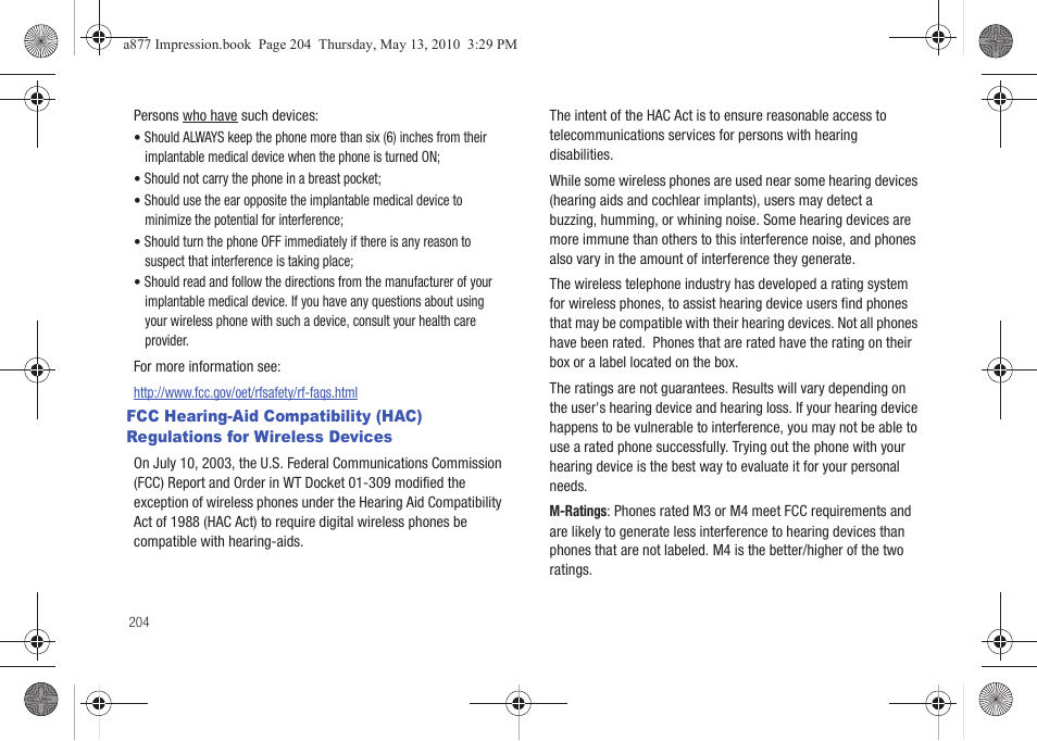 Wireless devices | Samsung SGH-A877RBZATT User Manual | Page 208 / 230