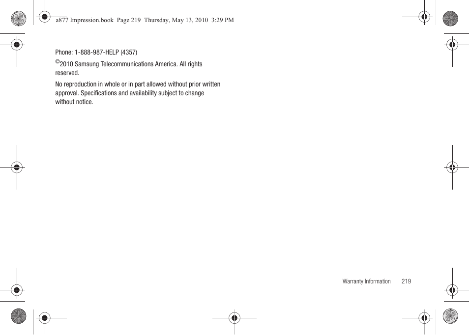Samsung SGH-A877RBZATT User Manual | Page 223 / 230