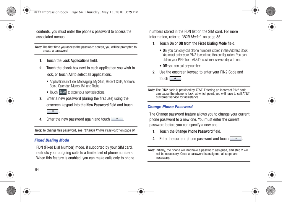 For more information, refer to “change phone | Samsung SGH-A877RBZATT User Manual | Page 68 / 230