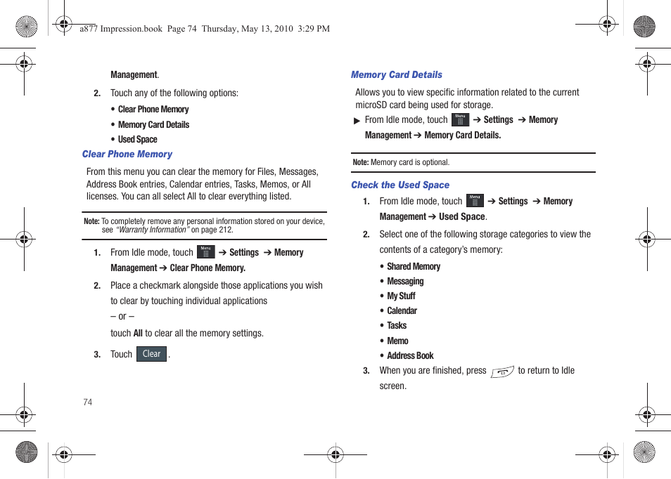 Samsung SGH-A877RBZATT User Manual | Page 78 / 230