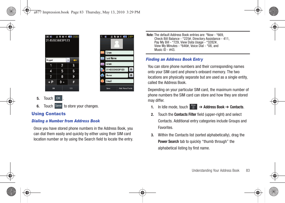 Using contacts | Samsung SGH-A877RBZATT User Manual | Page 87 / 230