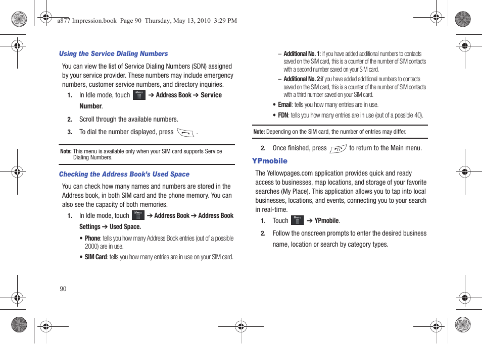 Ypmobile | Samsung SGH-A877RBZATT User Manual | Page 94 / 230