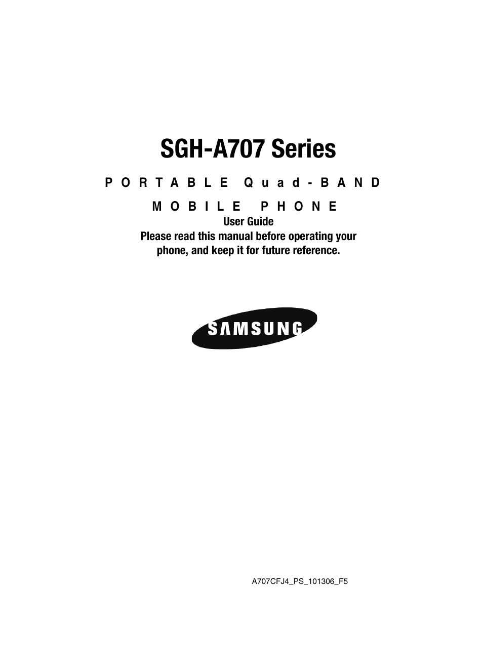 Samsung SGH-A707DAACIN User Manual | 177 pages