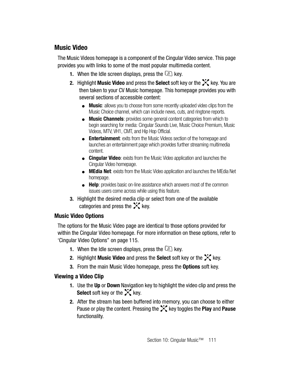 Music video | Samsung SGH-A707DAACIN User Manual | Page 111 / 177