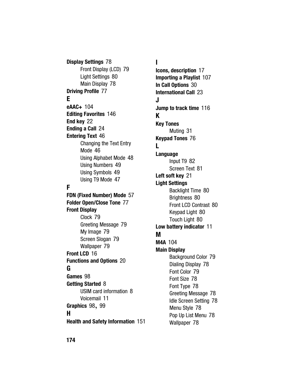 Samsung SGH-A707DAACIN User Manual | Page 174 / 177