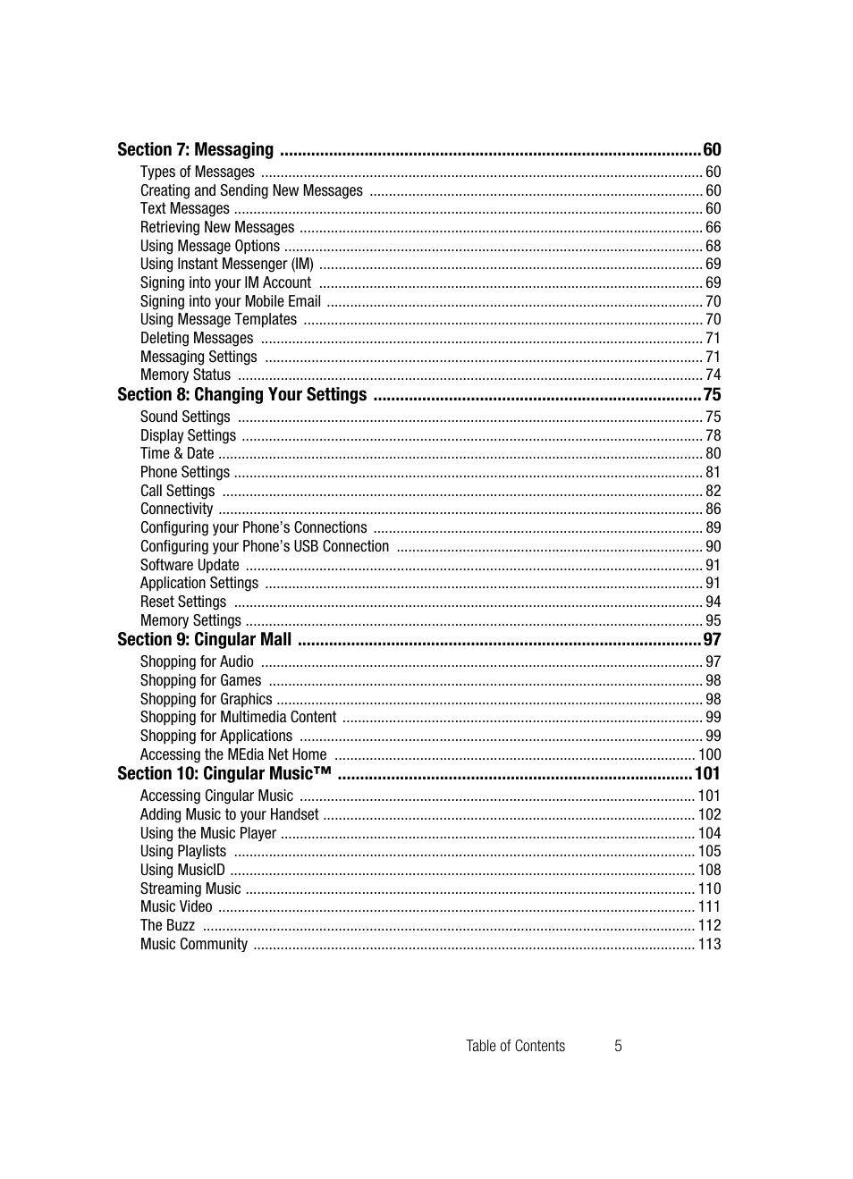 Samsung SGH-A707DAACIN User Manual | Page 5 / 177