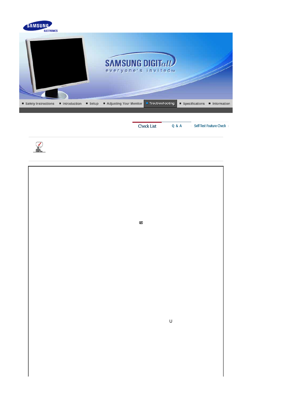 Troubleshooting, Check list | Samsung LS20HABKBQ-XAA User Manual | Page 61 / 75