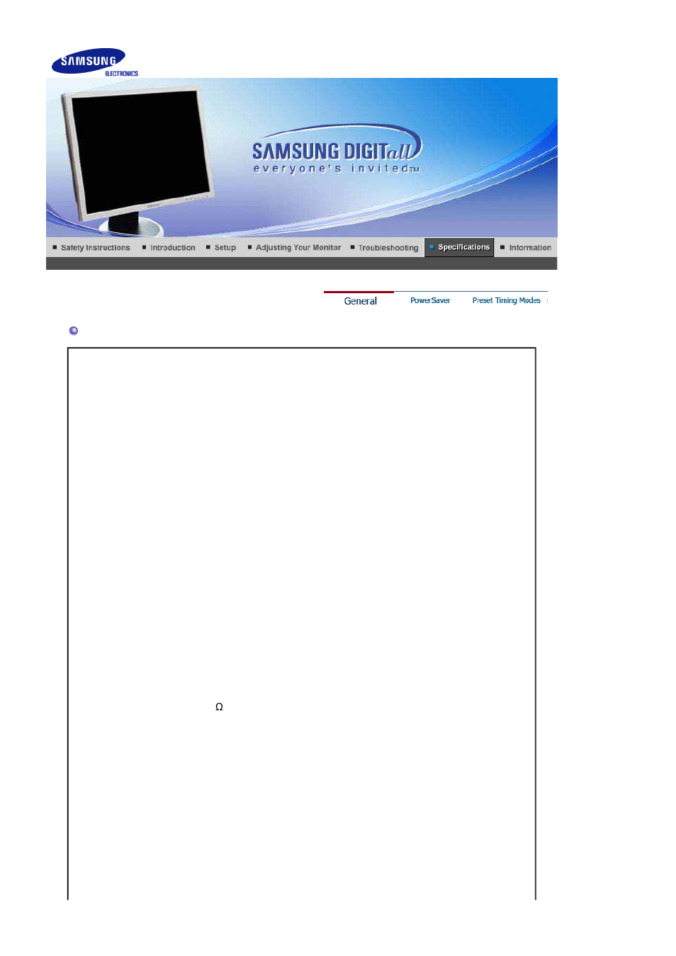 Specifications, General | Samsung LS20HABKBQ-XAA User Manual | Page 66 / 75