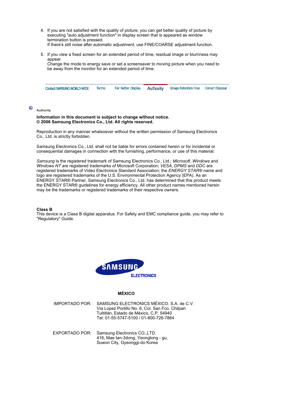 Authority | Samsung LS20HABKBQ-XAA User Manual | Page 72 / 75