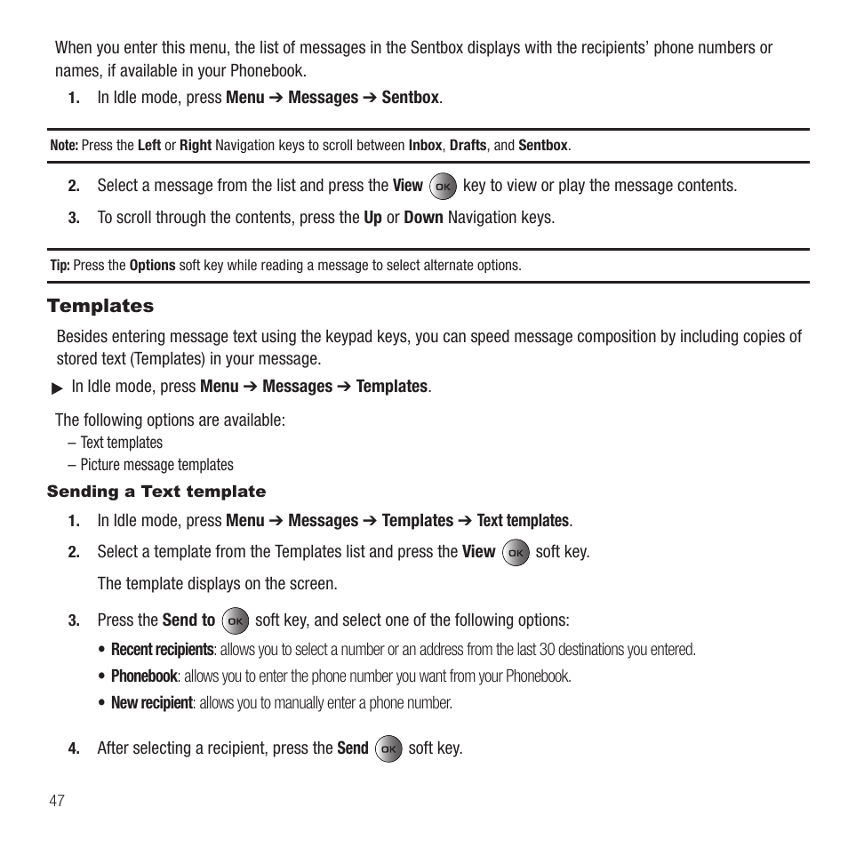 Templates | Samsung SGH-T459EGAGEN User Manual | Page 50 / 142