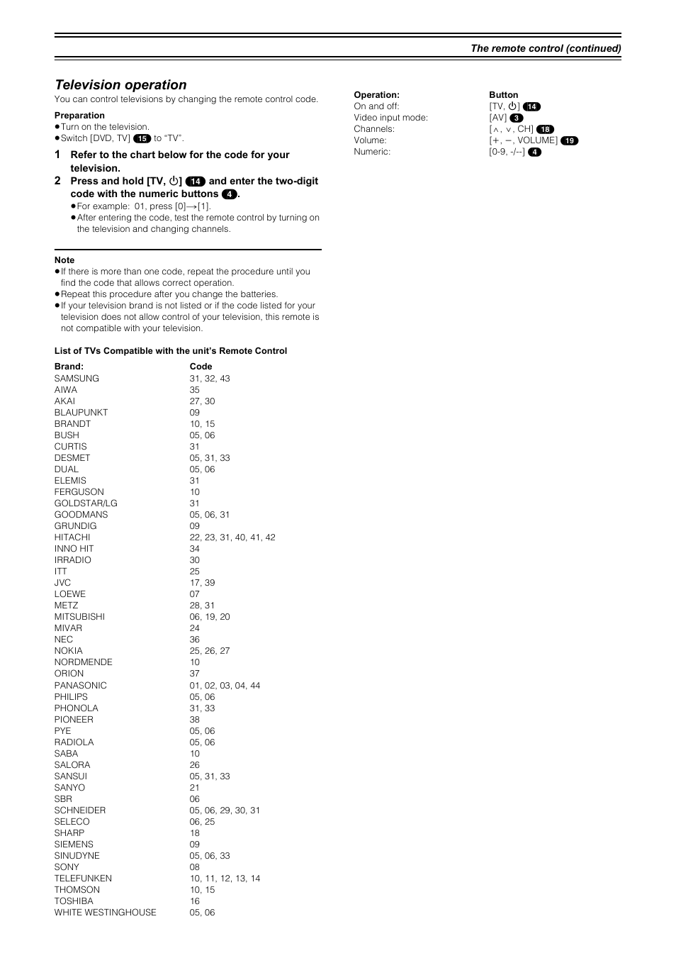 Television operation | Samsung DVD-R4000 User Manual | Page 9 / 80