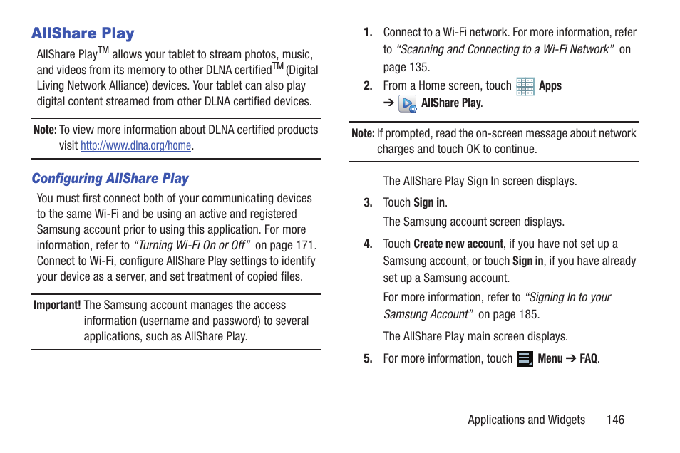 Allshare play | Samsung GT-P5113TSYXAR User Manual | Page 151 / 242