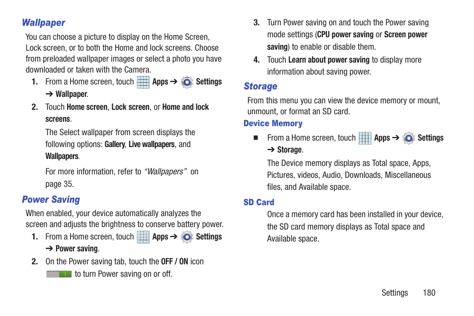 For more information, refer to “power | Samsung GT-P5113TSYXAR User Manual | Page 185 / 242
