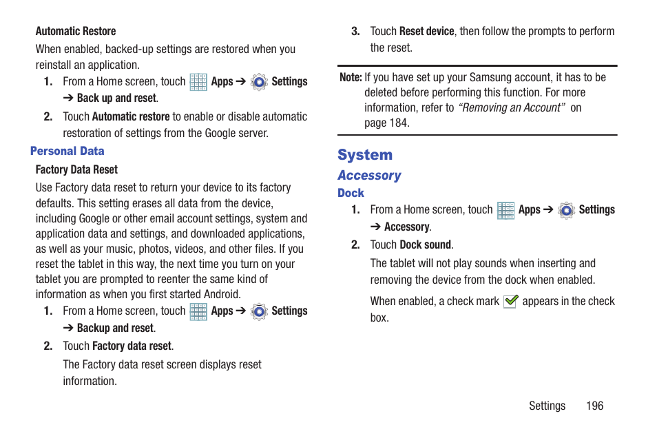 System | Samsung GT-P5113TSYXAR User Manual | Page 201 / 242