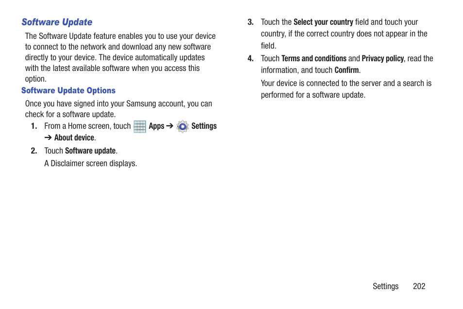 For more information, refer to “software | Samsung GT-P5113TSYXAR User Manual | Page 207 / 242