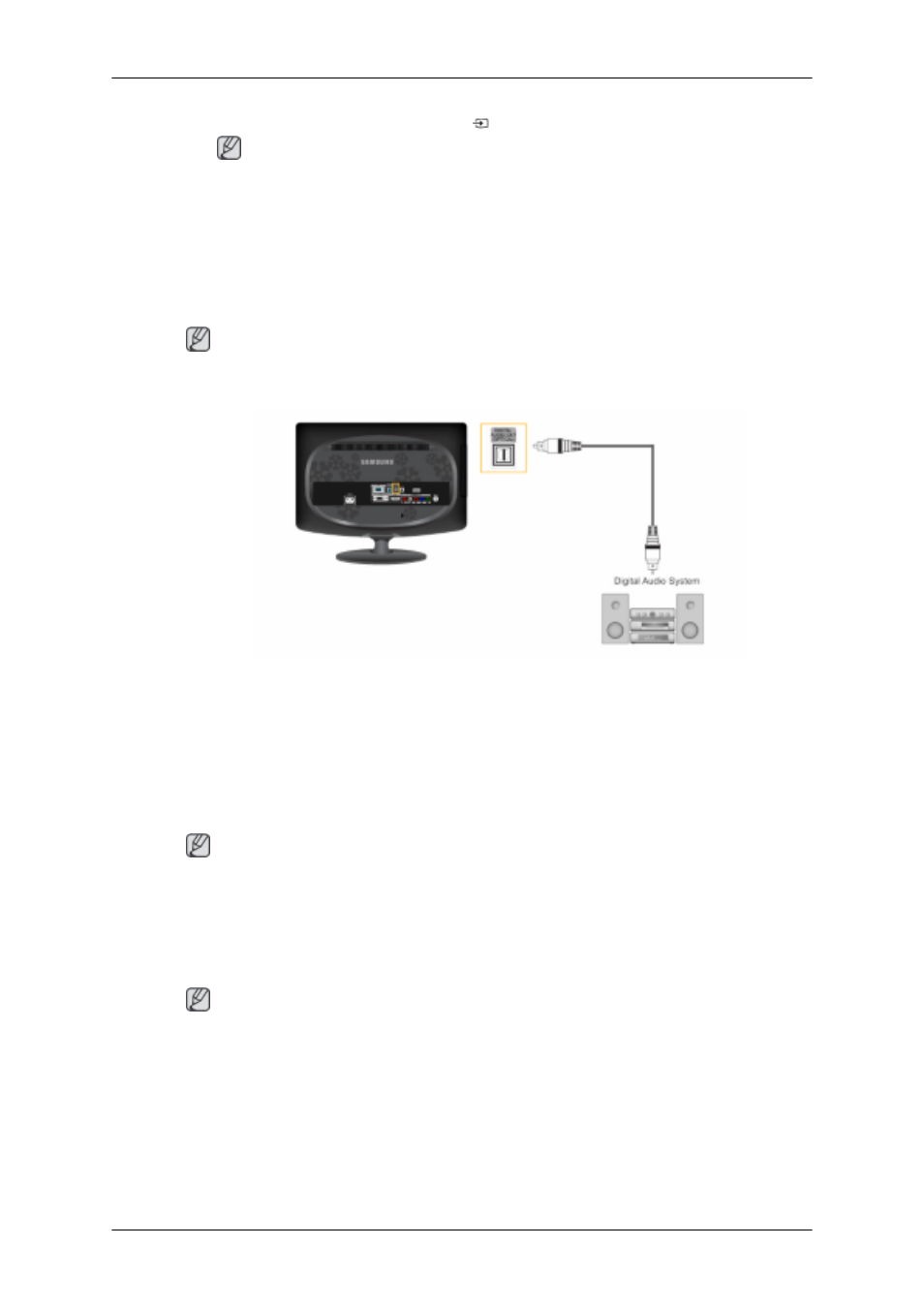 Connecting and using an amplifier, Connecting headphone | Samsung LS23CFUKFV-ZA User Manual | Page 15 / 23