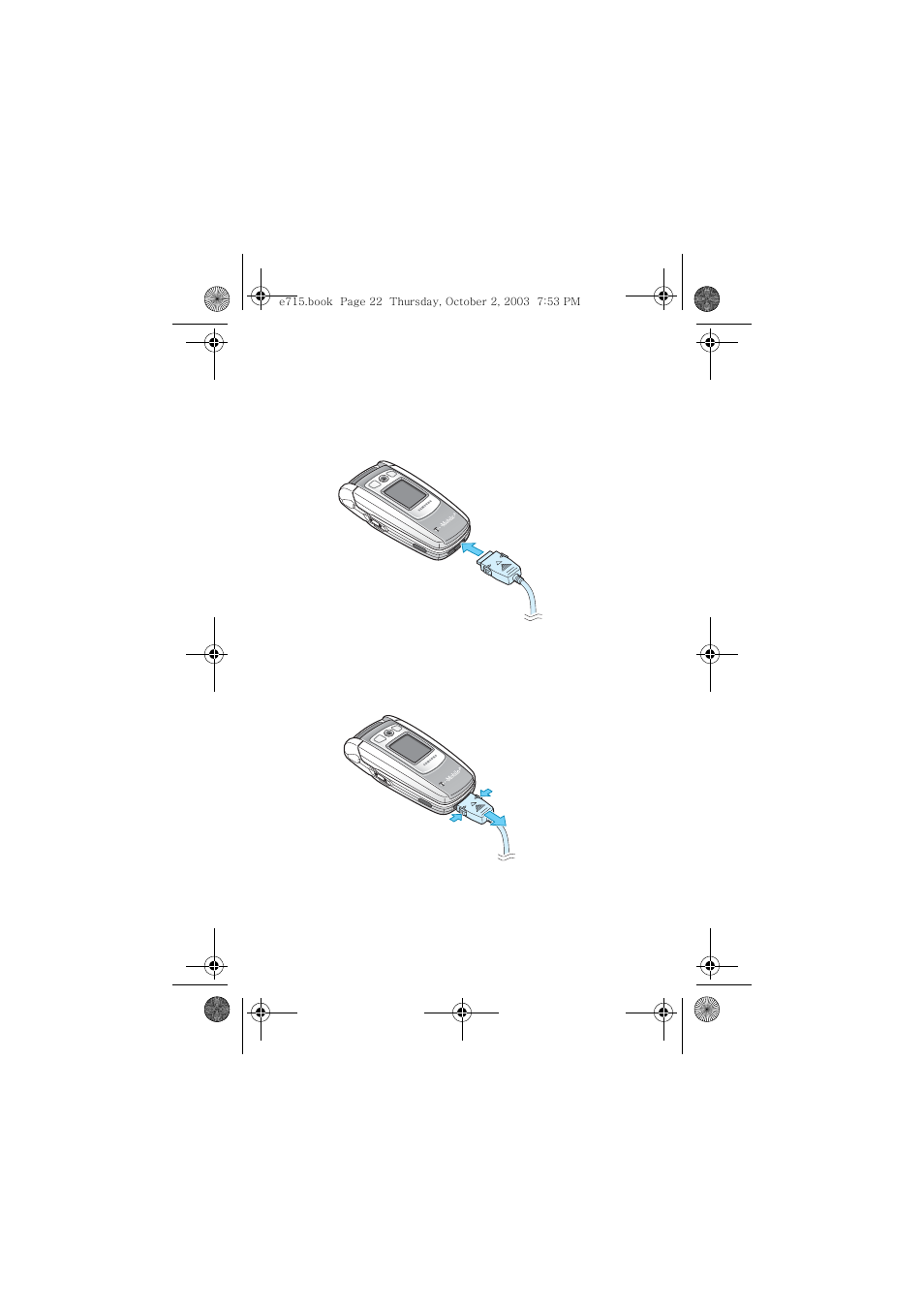 Plug the charger into a standard ac wall outlet | Samsung SGH-E715EAATMB User Manual | Page 26 / 164