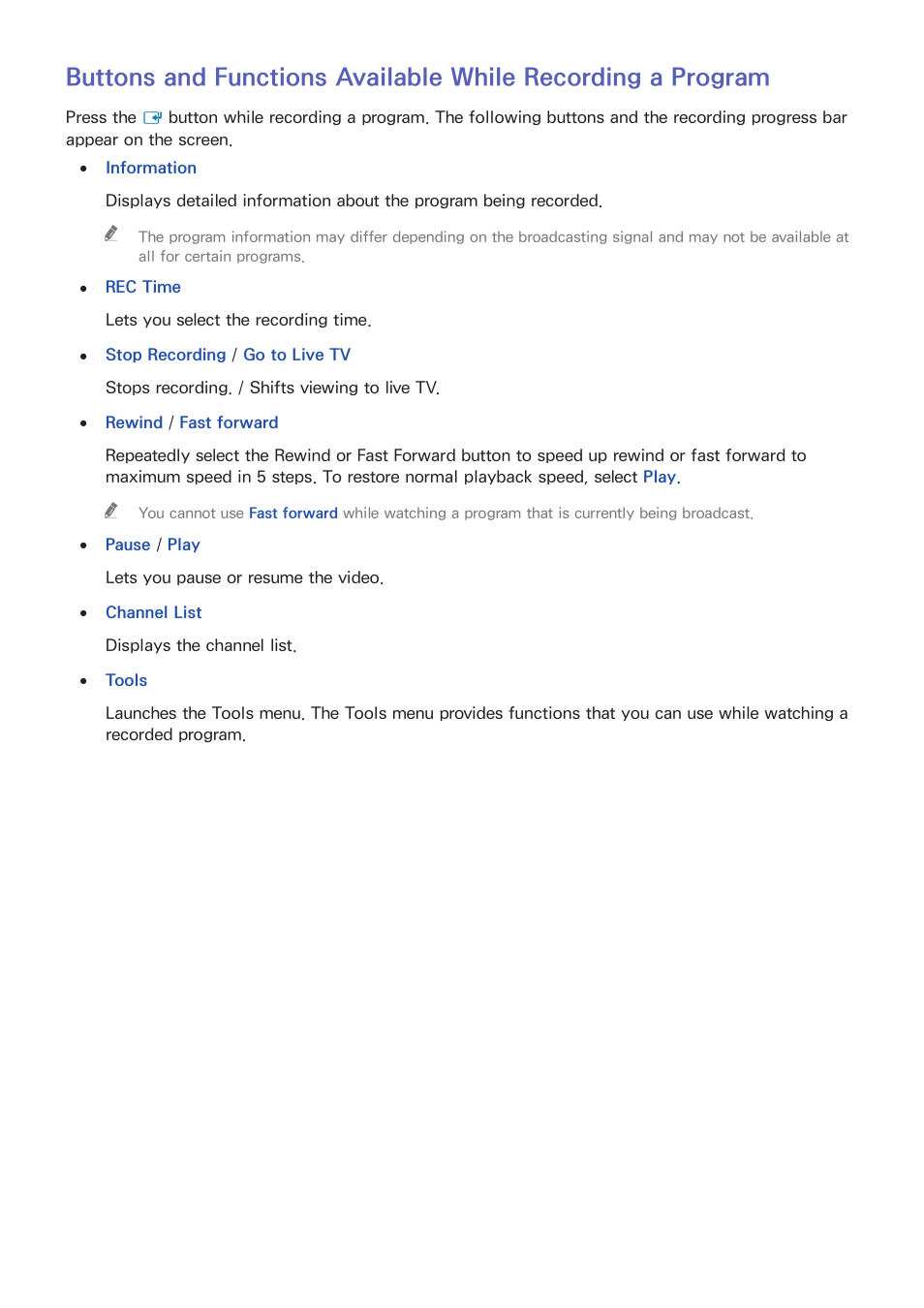 Program | Samsung UN65H8000AFXZA User Manual | Page 125 / 230