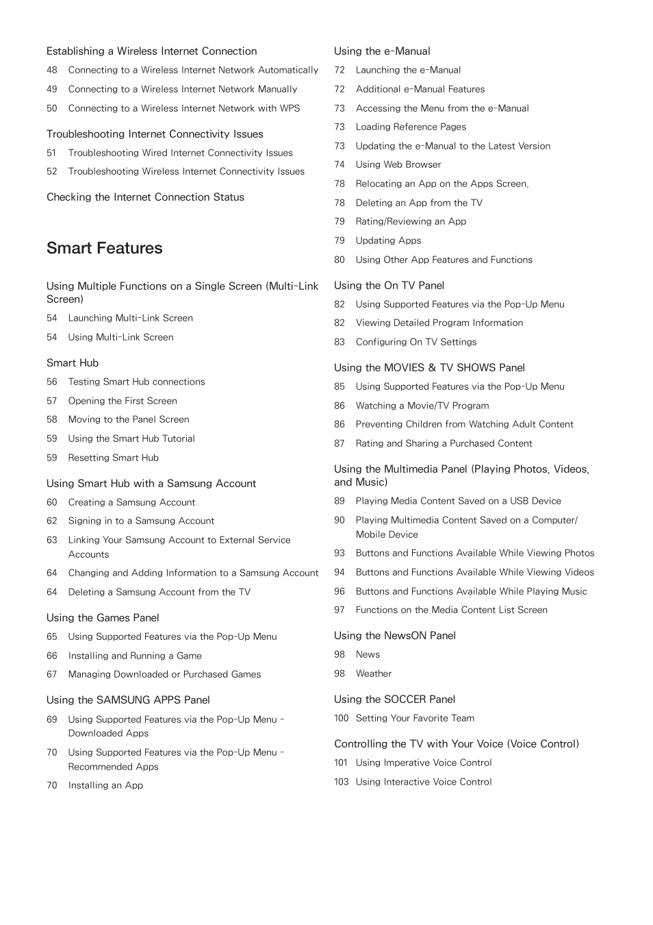 Smart features | Samsung UN65H8000AFXZA User Manual | Page 3 / 230