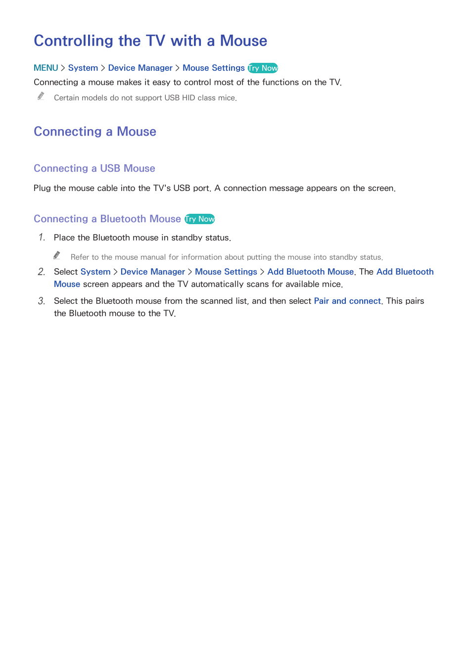 Controlling the tv with a mouse, Connecting a mouse | Samsung UN65H8000AFXZA User Manual | Page 47 / 230
