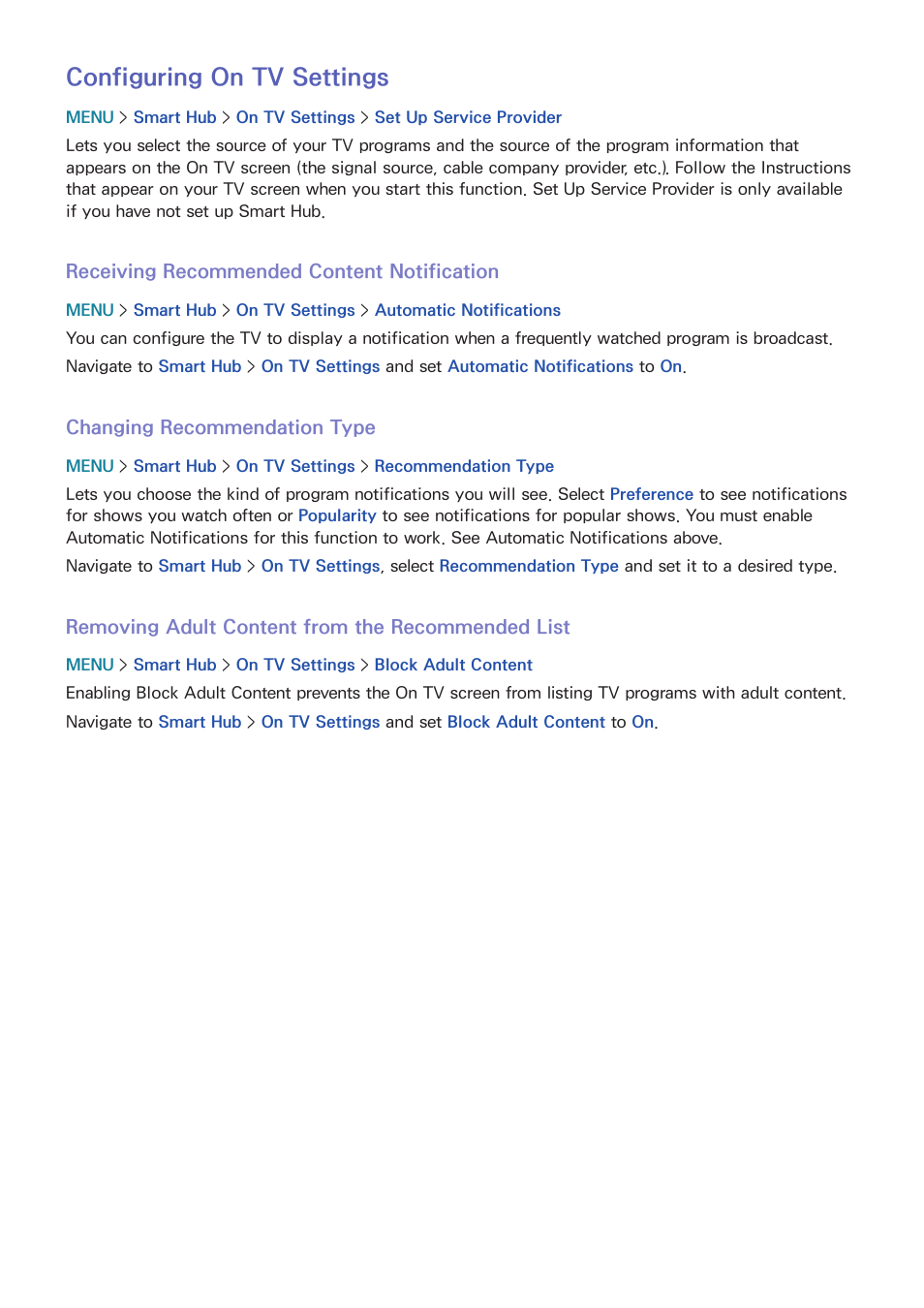 83 configuring on tv settings, Configuring on tv settings | Samsung UN65H8000AFXZA User Manual | Page 89 / 230