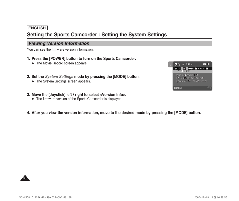 Viewing version information | Samsung SC-X300L-XAA User Manual | Page 92 / 119