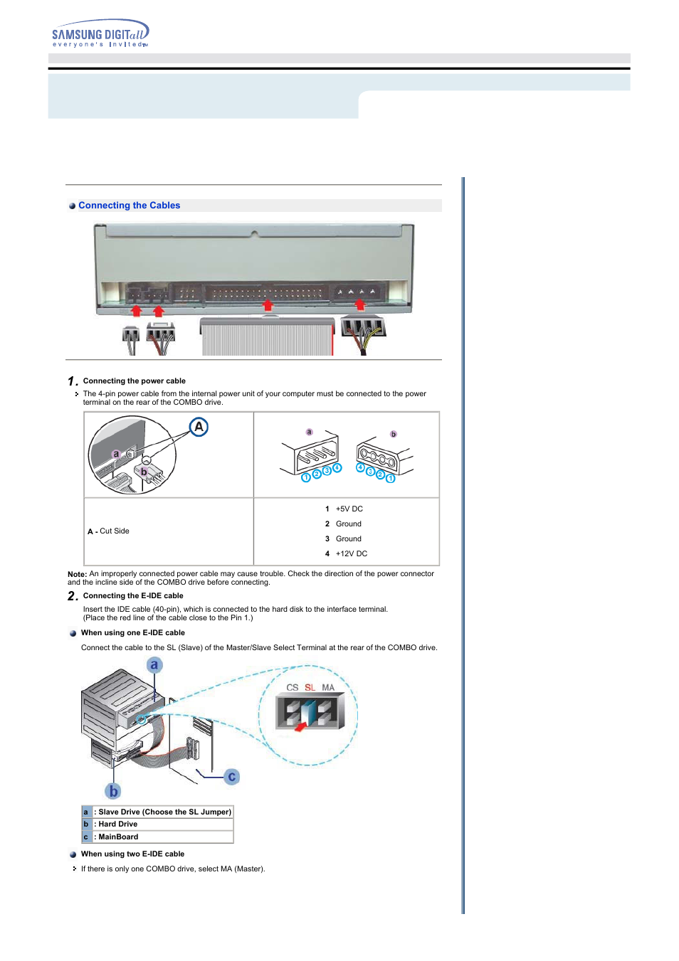 Setup - connecting the cable, Setup | Samsung SM-352FENB User Manual | Page 9 / 22