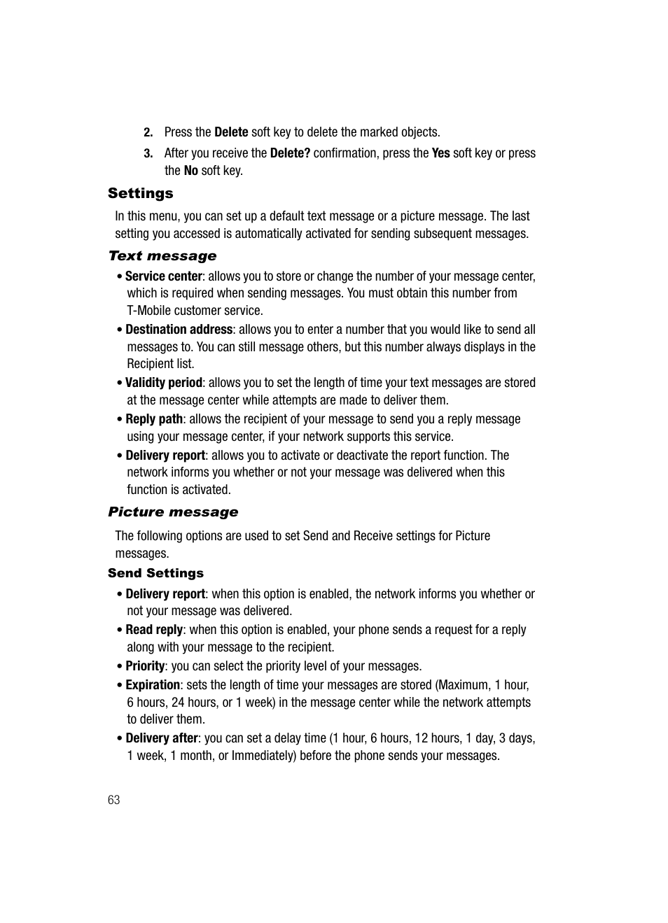 Settings | Samsung SGH-T429OBATMB User Manual | Page 67 / 139