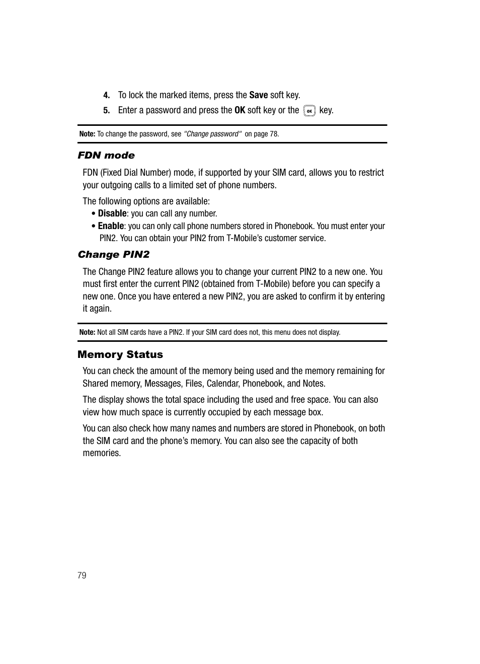 Memory status | Samsung SGH-T429OBATMB User Manual | Page 83 / 139