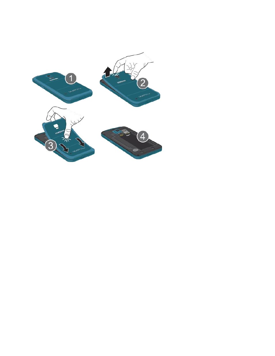 Remove the back cover, Install the sim card | Samsung SM-G860PZBASPR User Manual | Page 14 / 220