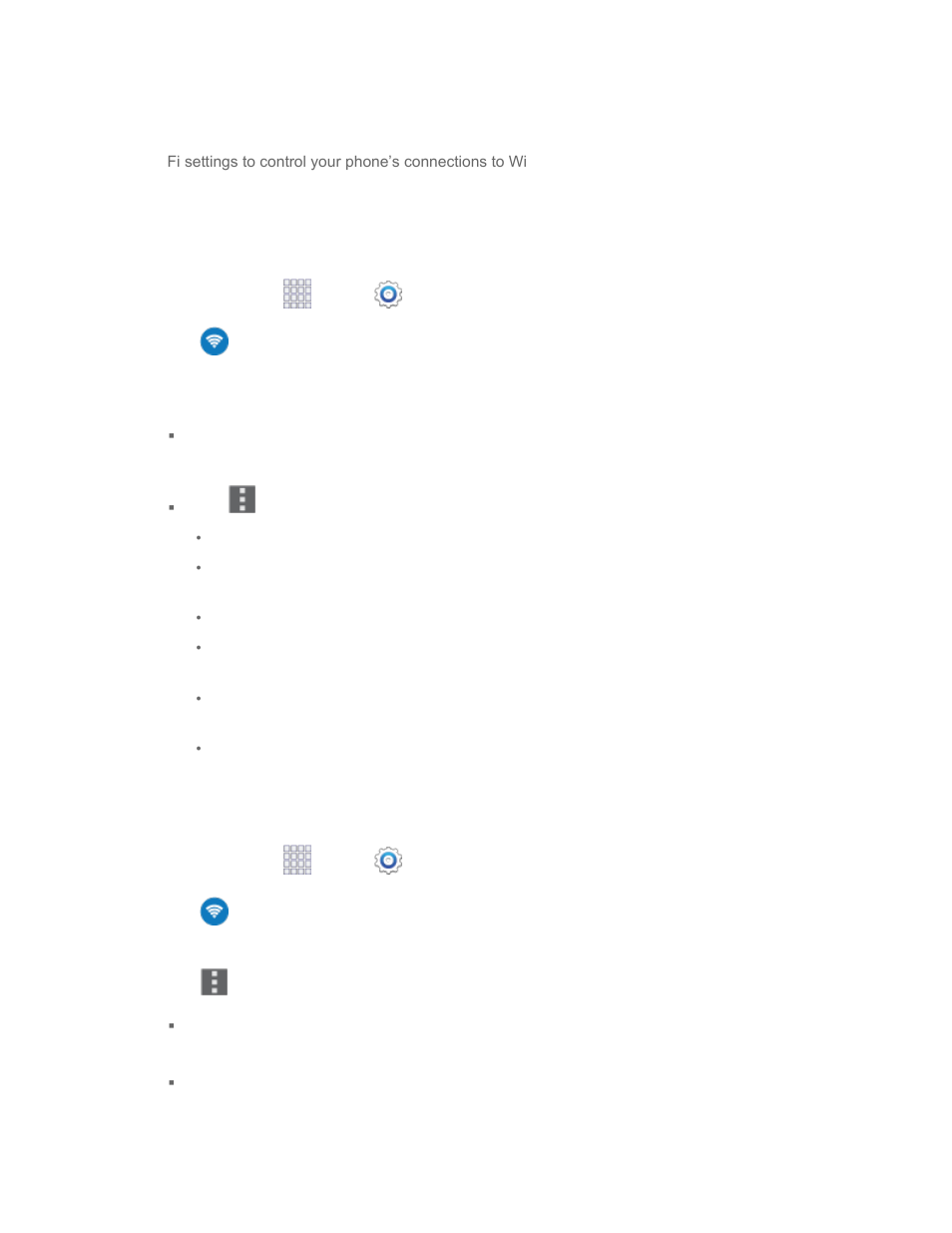 Wi-fi settings, Configure wi-fi settings, Advanced wi-fi settings | Samsung SM-G860PZBASPR User Manual | Page 147 / 220