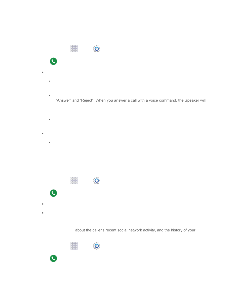Answering and ending calls, Call-related status pop-ups, Show caller information | Samsung SM-G860PZBASPR User Manual | Page 201 / 220