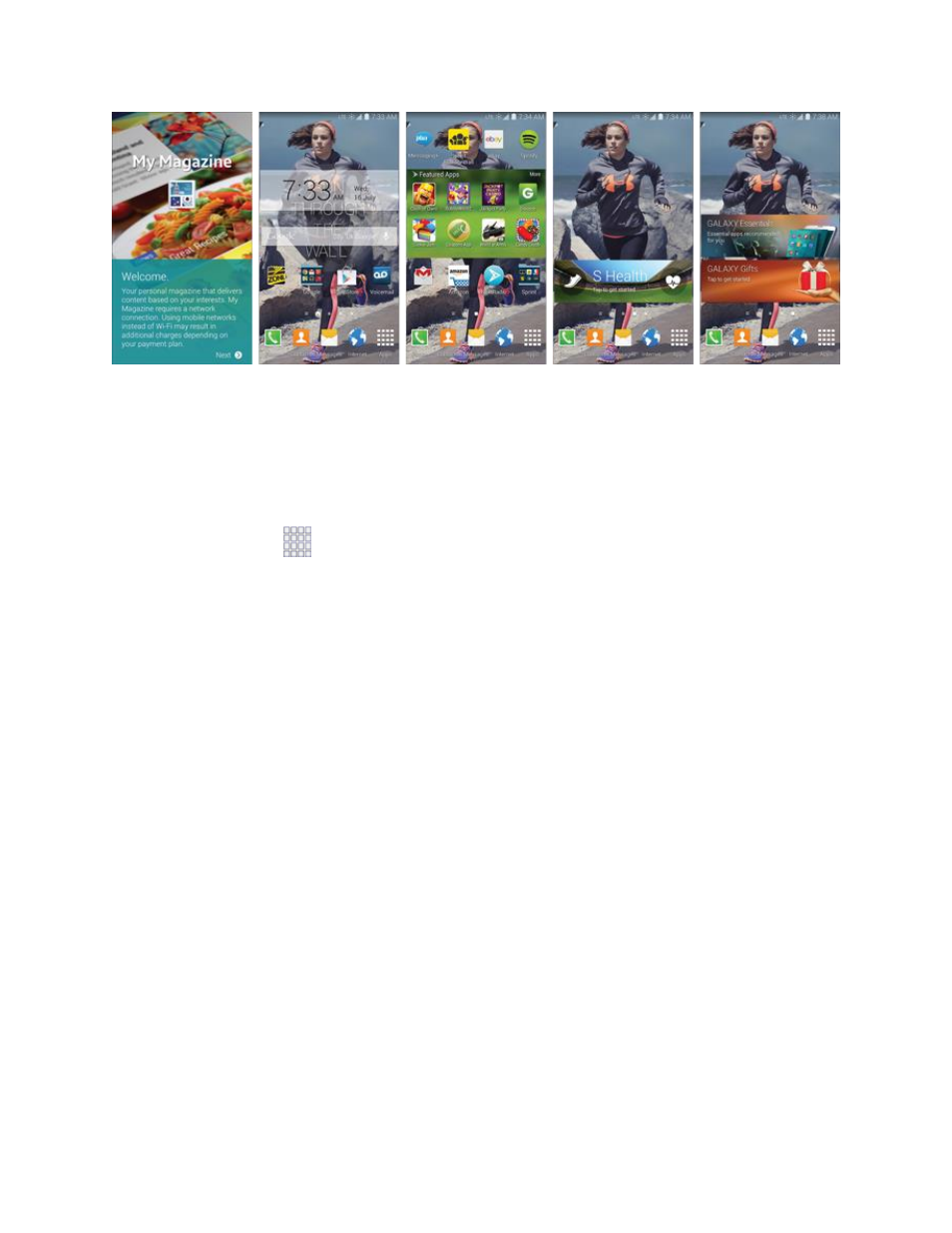 Customize your home screen | Samsung SM-G860PZBASPR User Manual | Page 35 / 220