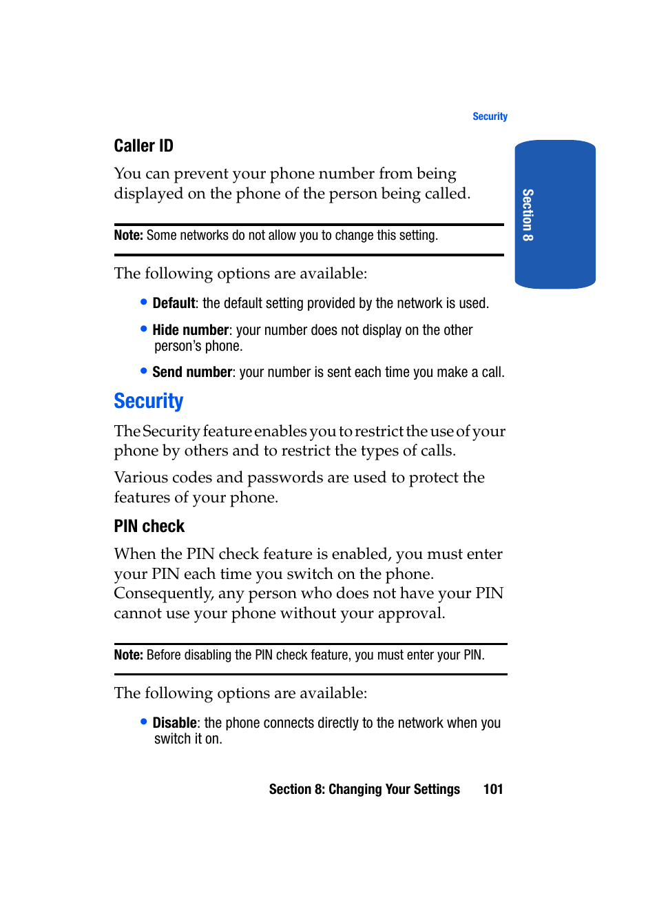 Security | Samsung SGH-T209NBBTMB User Manual | Page 105 / 172