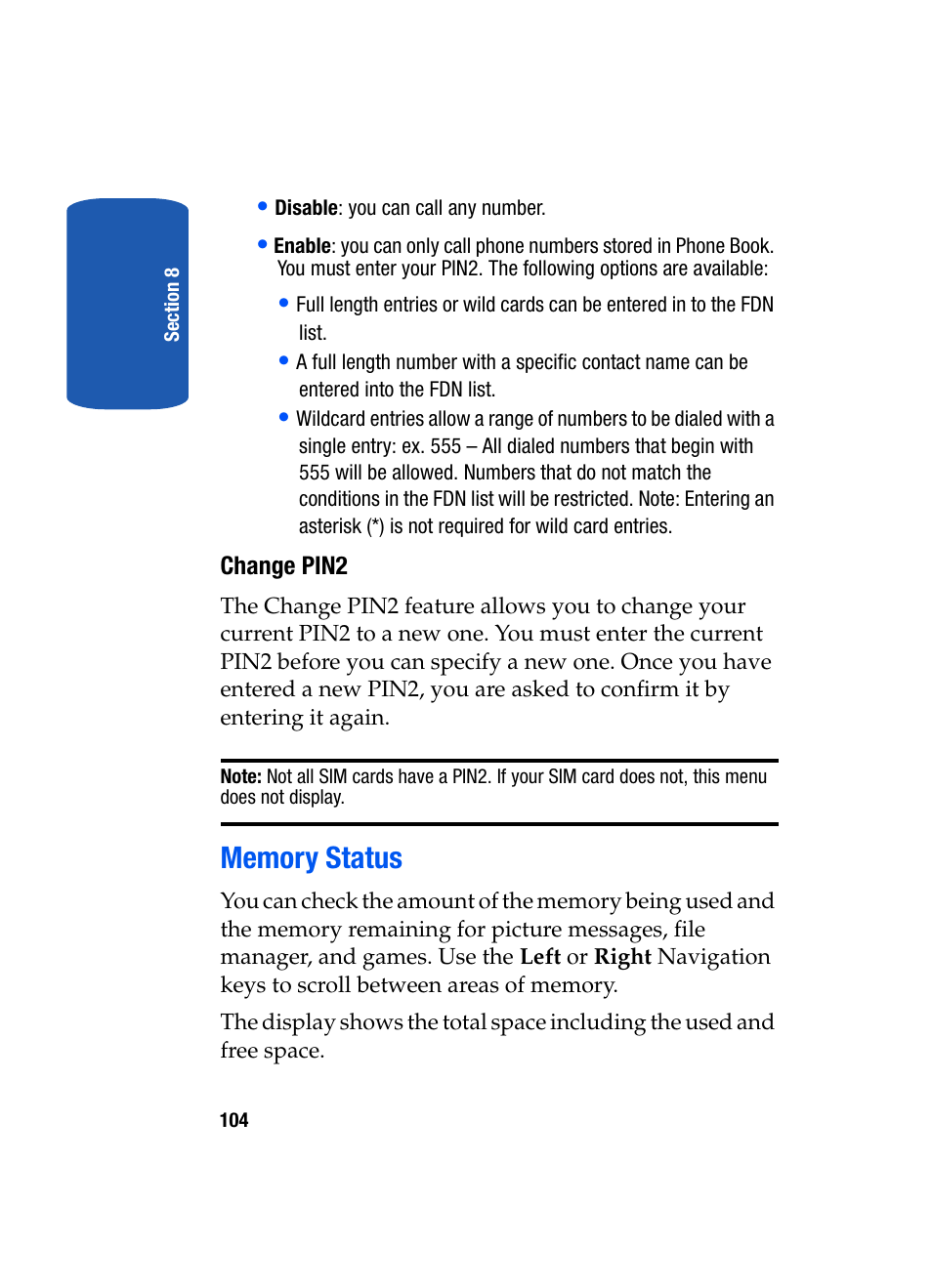 Memory status | Samsung SGH-T209NBBTMB User Manual | Page 108 / 172