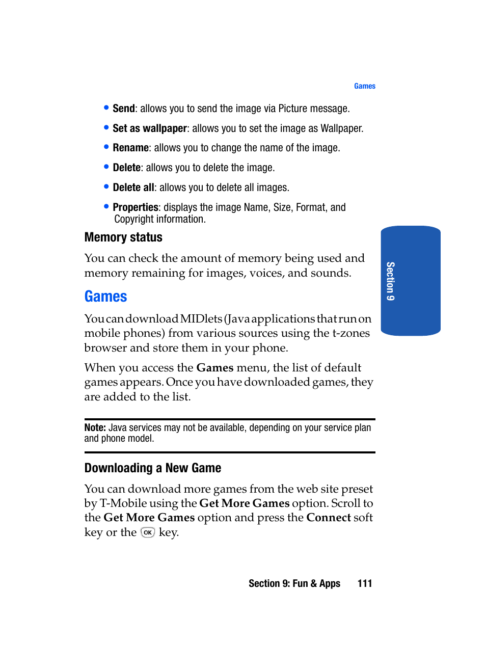 Games | Samsung SGH-T209NBBTMB User Manual | Page 115 / 172