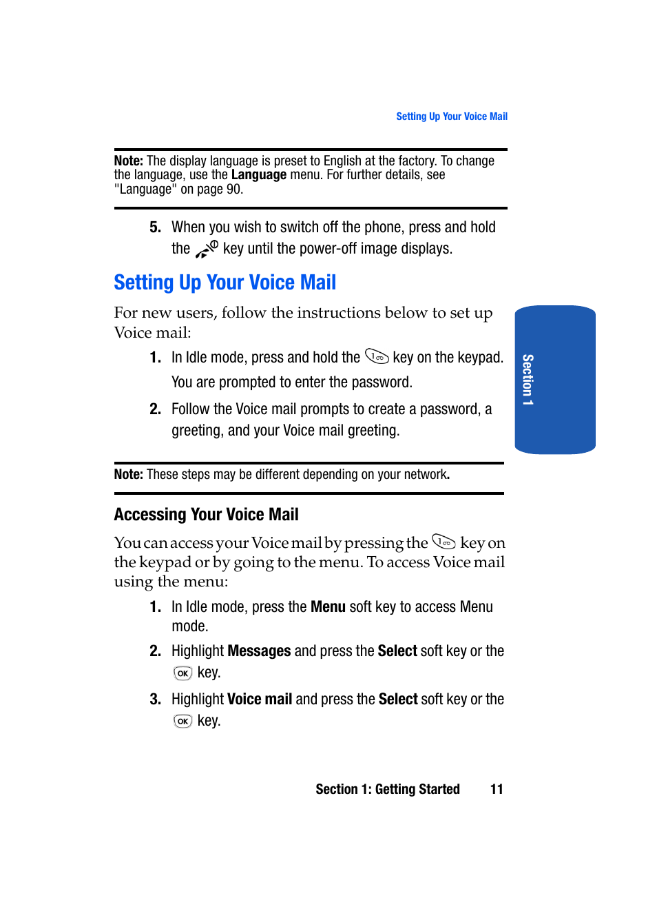 Setting up your voice mail | Samsung SGH-T209NBBTMB User Manual | Page 15 / 172