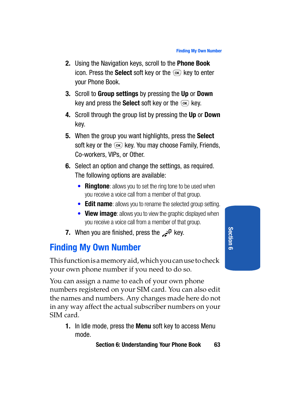 Finding my own number | Samsung SGH-T209NBBTMB User Manual | Page 67 / 172