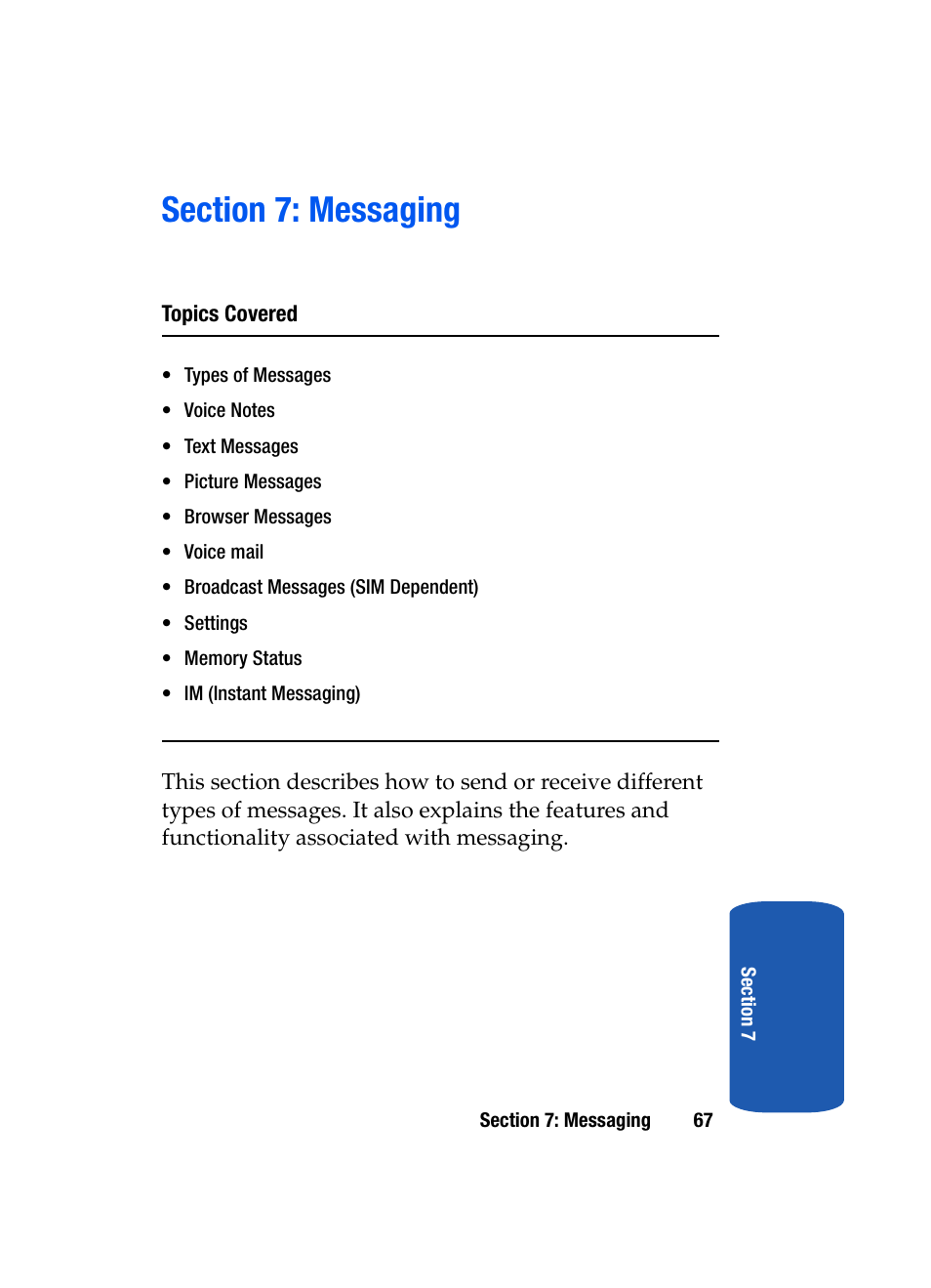 Section 7: messaging | Samsung SGH-T209NBBTMB User Manual | Page 71 / 172