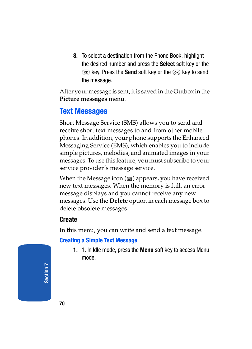 Text messages | Samsung SGH-T209NBBTMB User Manual | Page 74 / 172