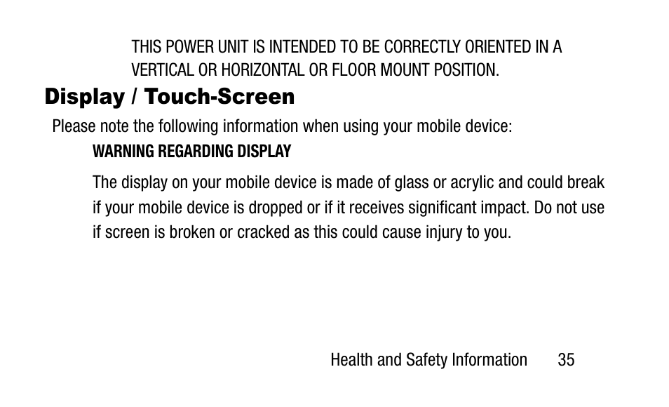 Display / touch-screen | Samsung SM-T800NZWAXAR User Manual | Page 45 / 107