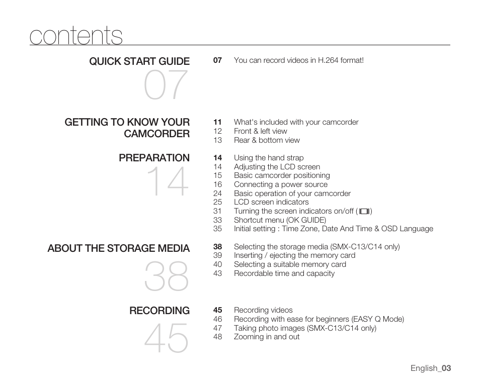 Samsung SMX-C14RN-XAA User Manual | Page 13 / 139
